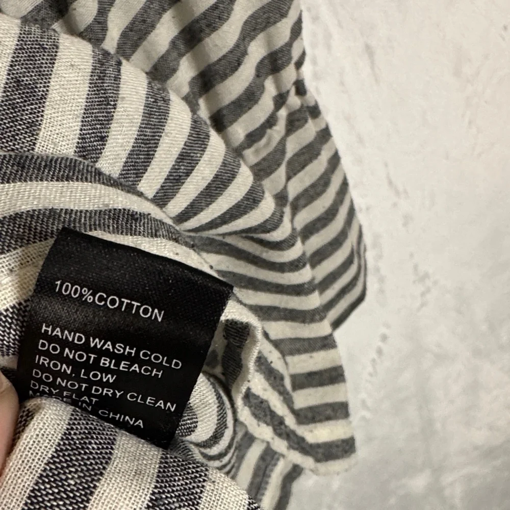 POL Striped Black and Grey Tunic Medium
